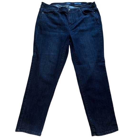 J.Jill Denim Dark Blue 18W Authentic Fit Slim Ankle 5 Pocket Classic Jeans - Picture 1 of 8